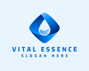 3D Purified Water Droplet logo design