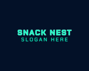 Modern Futuristic Neon Shop logo design