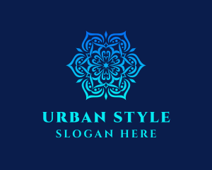 Symmetrical Floral Ornament Logo