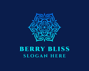 Symmetrical Floral Ornament logo design