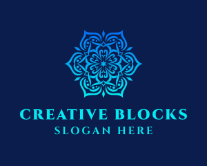 Symmetrical Floral Ornament logo design