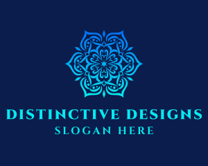 Symmetrical Floral Ornament logo design