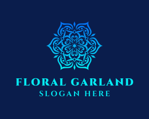 Symmetrical Floral Ornament logo design