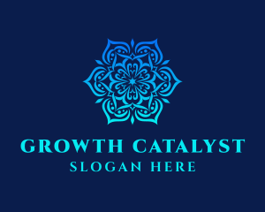 Symmetrical Floral Ornament logo design