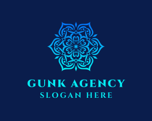 Symmetrical Floral Ornament logo design