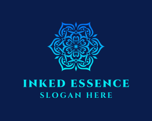 Symmetrical Floral Ornament logo design