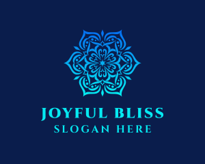 Symmetrical Floral Ornament logo design