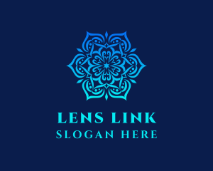 Symmetrical Floral Ornament logo design