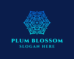 Symmetrical Floral Ornament logo design