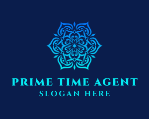 Symmetrical Floral Ornament logo design