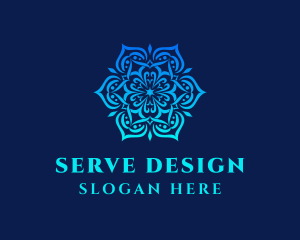 Symmetrical Floral Ornament logo design