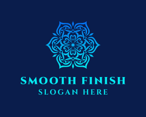 Symmetrical Floral Ornament logo design