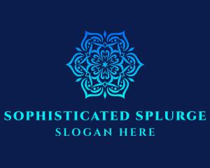 Symmetrical Floral Ornament logo design