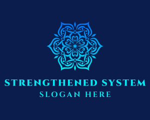 Symmetrical Floral Ornament logo design