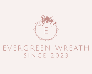 Flower Wreath Wedding logo design