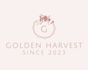 Flower Wreath Wedding logo design