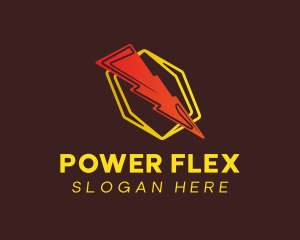 Hexagon Thunderbolt Power logo design