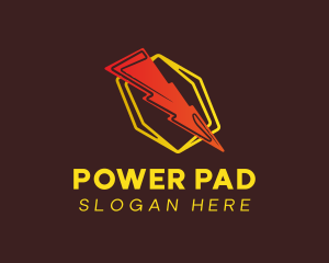 Hexagon Thunderbolt Power logo design