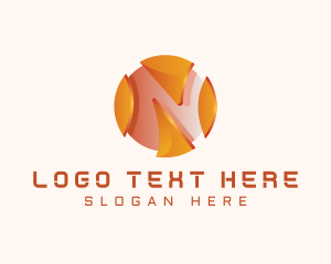 3D Tech Sphere Letter N  Logo