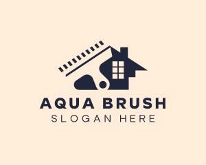 House Paint Brush Renovation logo design