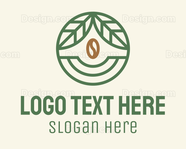 Coffee Bean Organic Badge Logo