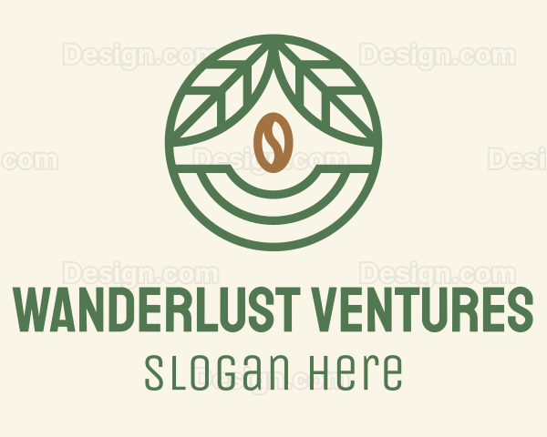 Coffee Bean Organic Badge Logo