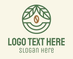 Coffee Bean Organic Badge logo