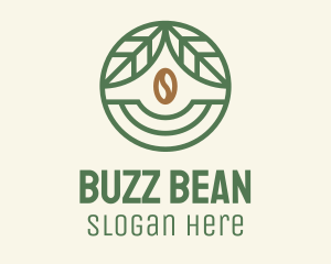 Coffee Bean Organic Badge logo design