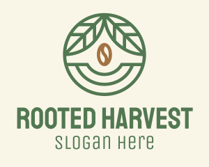 Coffee Bean Organic Badge logo design