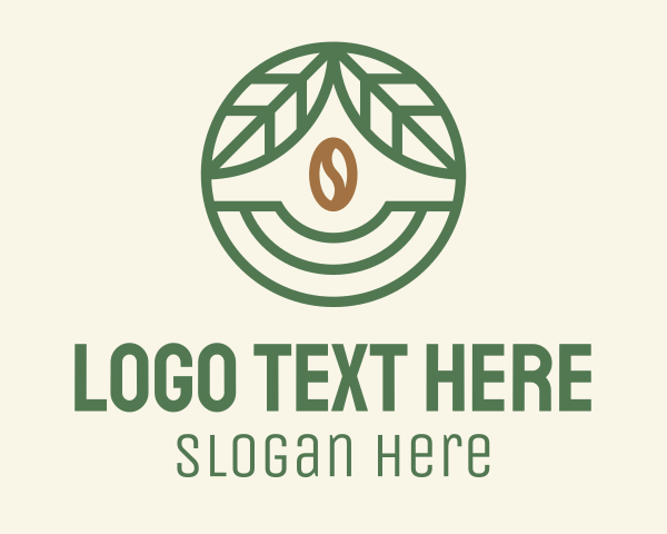 Coffee Bean Organic Badge logo