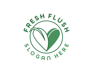 Natural Leaf Heart logo design