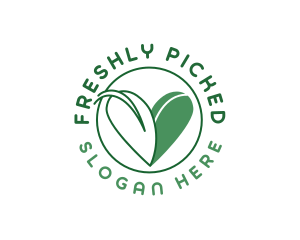 Natural Leaf Heart logo design