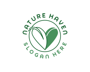 Natural Leaf Heart logo design