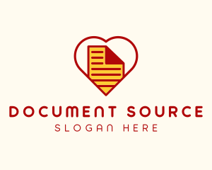 Paper Document Heart  logo