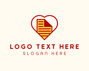 Form - Paper Document Heart logo design