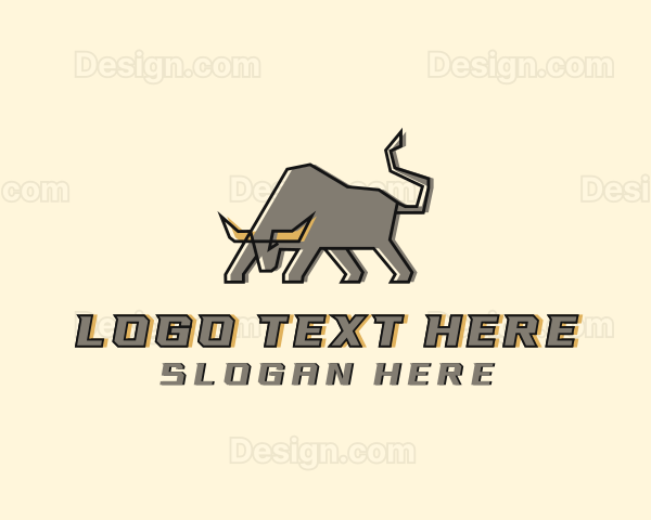 Bison Bull Fighting Logo