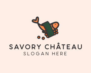 Salmon Sashimi Buffet logo design