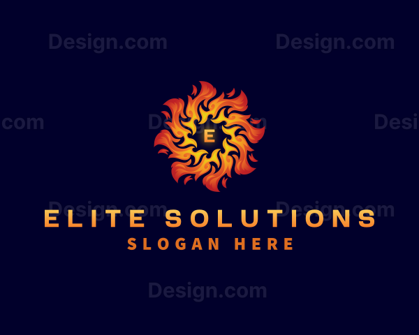 Sun Fire Flame Logo