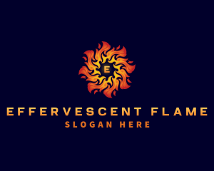 Sun Fire Flame logo design