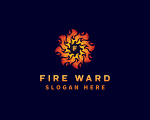 Sun Fire Flame logo design