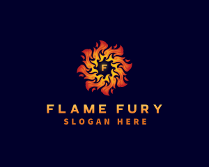 Sun Fire Flame logo design