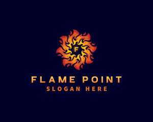 Sun Fire Flame logo design