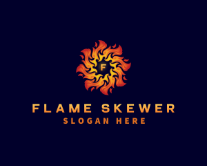 Sun Fire Flame logo design