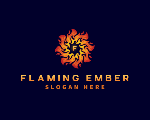 Sun Fire Flame logo design