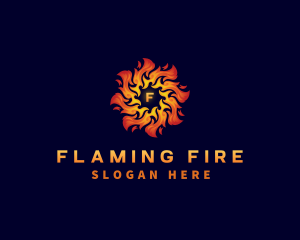Sun Fire Flame logo design