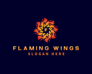 Sun Fire Flame logo design