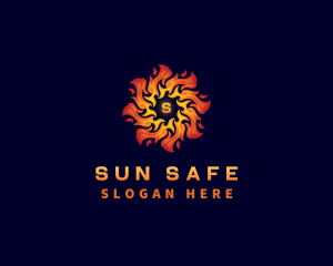 Sun Fire Flame logo design