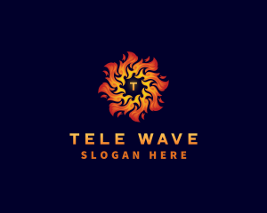 Sun Fire Flame logo design