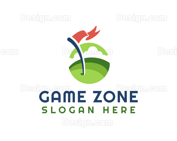 Sports Golf Flag Logo