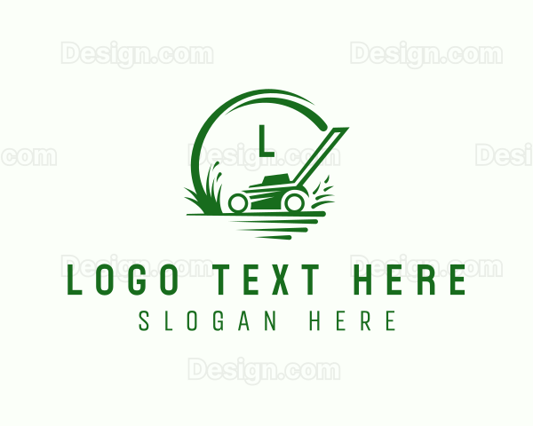 Grass Lawn Mower Logo